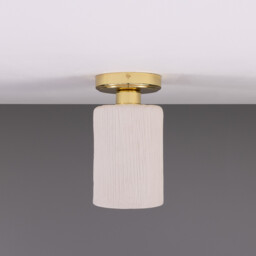 Senna Ceiling Light, Matte White Striped, Polished Brass - thumbnail 2