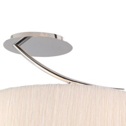 Eve Semi Flush Ceiling 2 Light E27, Polished Chrome with White Oval Shade - thumbnail 3