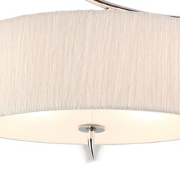 Eve Semi Flush Ceiling 2 Light E27, Polished Chrome with White Oval Shade - thumbnail 5
