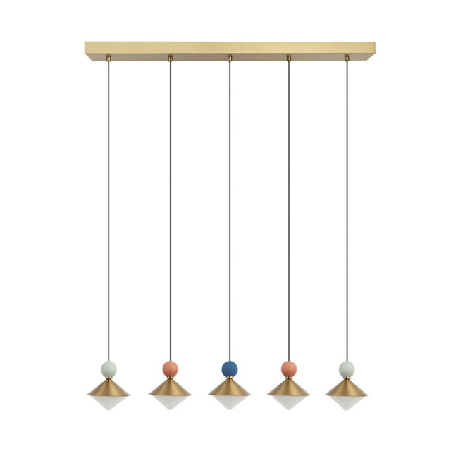 Radiant Bar Pendant Ceiling Light Brass-Beige Red-Pastel Grey Greenpastel Blue LED 3000K Dimmable - image 1