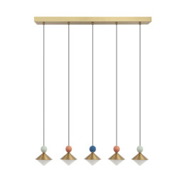 Radiant Bar Pendant Ceiling Light Brass-Beige Red-Pastel Grey Greenpastel Blue LED 3000K Dimmable