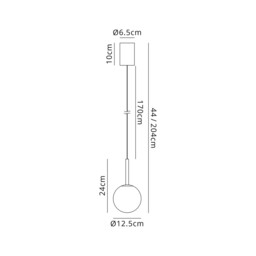 Puebla Pendant, 9W Globe LED, 3000K, 630lm, Black, 3yrs Warranty - thumbnail 3