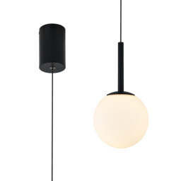 Puebla Pendant, 9W Globe LED, 3000K, 630lm, Black, 3yrs Warranty - thumbnail 1