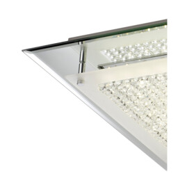 Gina Flush Ceiling, 500mm Square, 24W 1900lm LED 4000K Polished Chrome/Crystal - thumbnail 5