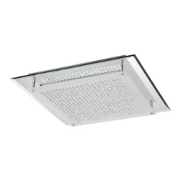 Gina Flush Ceiling, 500mm Square, 24W 1900lm LED 4000K Polished Chrome/Crystal - thumbnail 3