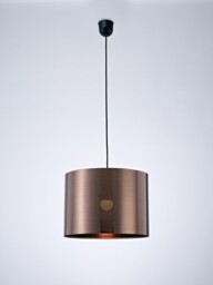 Dako Black Ceiling Pendant 1 Light E27 with 350 x 250mm Metallic Bronze Cylinder Shade - thumbnail 2