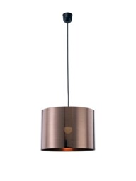 Dako Black Ceiling Pendant 1 Light E27 with 350 x 250mm Metallic Bronze Cylinder Shade - thumbnail 1