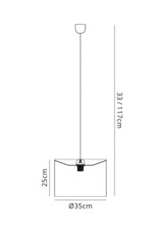Dako Black Ceiling Pendant 1 Light E27 with 350 x 250mm Metallic Bronze Cylinder Shade - thumbnail 3