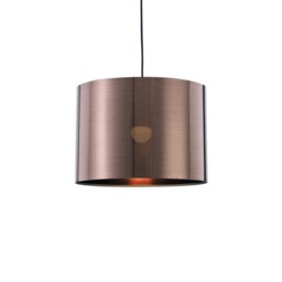 Dako Black Ceiling Pendant 1 Light E27 with 350 x 250mm Metallic Bronze Cylinder Shade - thumbnail 5