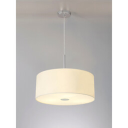 Baymont Polished Chrome 3 Light E27 Single Pendant With 50cm x 20cm Faux Silk Shade, Ivory Pearl/White Laminate - thumbnail 2