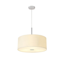Baymont Polished Chrome 3 Light E27 Single Pendant With 50cm x 20cm Faux Silk Shade, Ivory Pearl/White Laminate - thumbnail 5