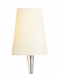 Paola Table Lamp 1 Light E14, Silver Painted with Cream Shade & Black Glass Droplets - thumbnail 5