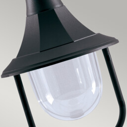 Shannon 1 Light Outdoor Coastal Pedestal Light Black Polycarbonate IP44, E27 - thumbnail 3