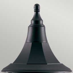 Shannon 1 Light Outdoor Coastal Pedestal Light Black Polycarbonate IP44, E27 - thumbnail 2