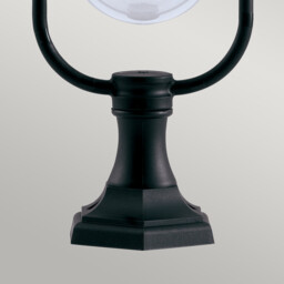 Shannon 1 Light Outdoor Coastal Pedestal Light Black Polycarbonate IP44, E27 - thumbnail 5