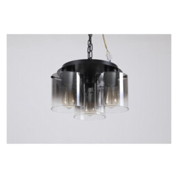 Sweden 3 Light Flush Light Ceiling Light - Matt Black & Smoked Glass - thumbnail 2