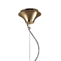 Tiffany Pendant 3+1 Light E27+G9, French Gold With Cream Shade & Clear Crystal - thumbnail 3