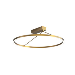 Myrina 59cm Integrated Led Semi Flush Ceiling Light Brass LED 3000K Dimmable - thumbnail 1
