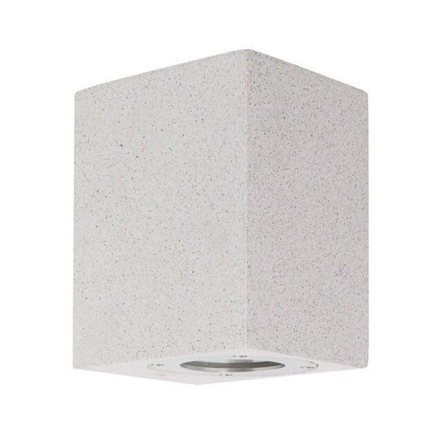 Fuento Outdoor Down Wall Lamp White Sandstone Glass LED GU10 1x7W IP65 - image 1