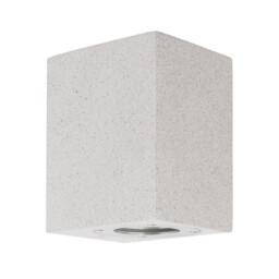 Fuento Outdoor Down Wall Lamp White Sandstone Glass LED GU10 1x7W IP65 - thumbnail 1