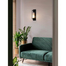 Juliet Candle Wall Lamp Black, Opal E14 1x12W - thumbnail 2