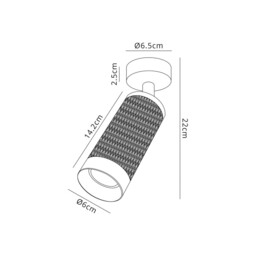Madrid 1 Light Surface Mounted Spotlight GU10, Sand Black, Acrylic Ring - thumbnail 2