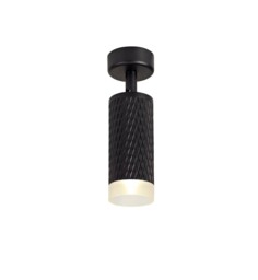 Madrid 1 Light Surface Mounted Spotlight GU10, Sand Black, Acrylic Ring - thumbnail 5