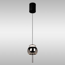 Roller Rise And Fall Pendant, 12W LED, 3000K, 450lm, Black Chrome/Black, 3yrs Warranty - thumbnail 2