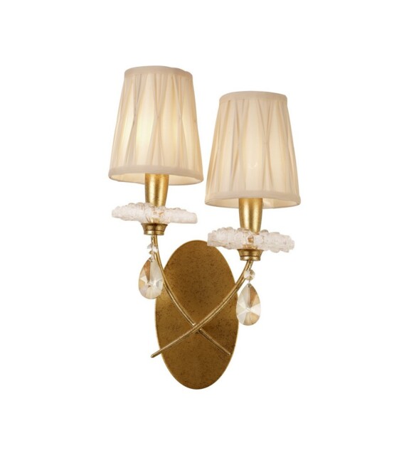 Sophie Wall Light, Gold Painting, Cream Shades - image 1