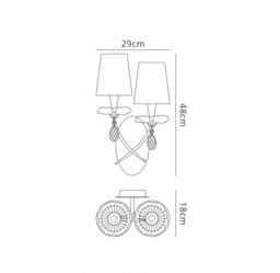 Sophie Wall Light, Gold Painting, Cream Shades - thumbnail 2