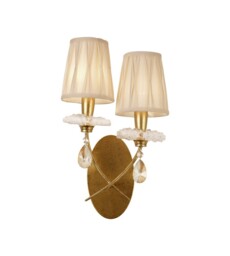 Sophie Wall Light, Gold Painting, Cream Shades