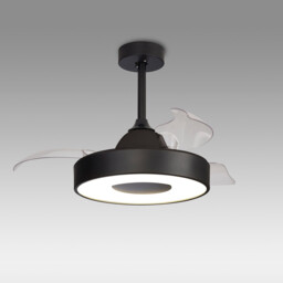 Coin Mini 45W LED Dimmable Ceiling Light With Built-In 25W DC Reversible Fan, Remote & APP Control, Black, 2500lm, 5yrs Warranty - thumbnail 2