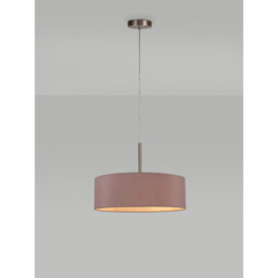 Baymont Satin Nickel 5 Light E27 Single Pendant, With 45cm x 15cm Dual Faux Silk Shade, Taupe/Halo Gold - thumbnail 2