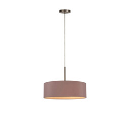 Baymont Satin Nickel 5 Light E27 Single Pendant, With 45cm x 15cm Dual Faux Silk Shade, Taupe/Halo Gold - thumbnail 5