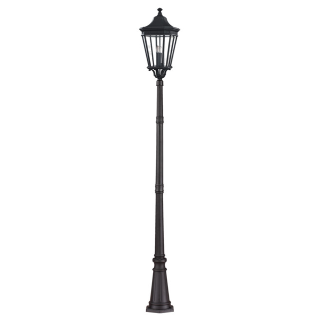 Cotswold Lane 3 Light Large Outdoor Post Lantern Black IP44, E14 - image 1