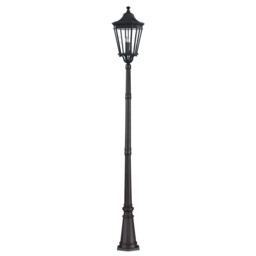 Cotswold Lane 3 Light Large Outdoor Post Lantern Black IP44, E14