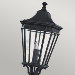 Cotswold Lane 3 Light Large Outdoor Post Lantern Black IP44, E14 - thumbnail 2