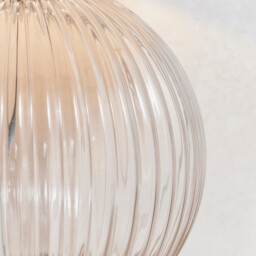 Jemma 1 Light Table Light Clear Ribbed Glass & Satin Nickel Plate (Base only), E27 - thumbnail 5