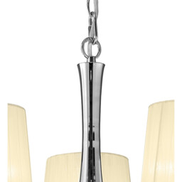 Loewe Pendant 5 Light E14, Polished Chrome With Cream Shades - thumbnail 5