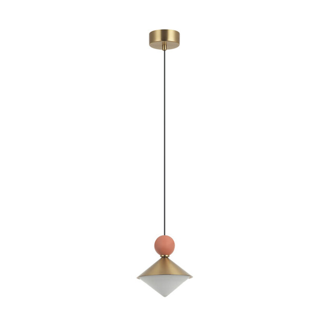 Radiant Slim Pendant Ceiling Light Brass-Beige Red LED 3000K Dimmable - image 1