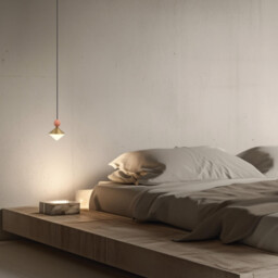 Radiant Slim Pendant Ceiling Light Brass-Beige Red LED 3000K Dimmable - thumbnail 2