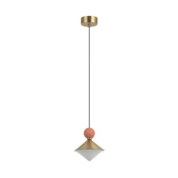 Radiant Slim Pendant Ceiling Light Brass-Beige Red LED 3000K Dimmable - thumbnail 1