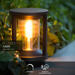 Cadix Modern Pedestal Light Outdoor - Ø 16cm - 1xE27 - IP65 - Black - thumbnail 2