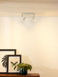 Rilou Modern Twin Ceiling Spotlight - LED Dim. - GU10 - 2x5W 3000K - White - thumbnail 5