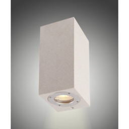 Levi Rectangular Wall Lamp, 2 x GU10 (Max 12W), IP65, White Concrete, 2yrs Warranty - thumbnail 2