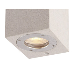 Levi Rectangular Wall Lamp, 2 x GU10 (Max 12W), IP65, White Concrete, 2yrs Warranty - thumbnail 5