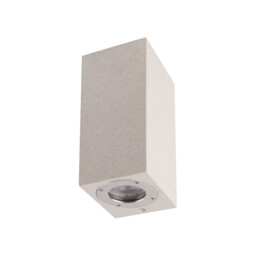 Levi Rectangular Wall Lamp, 2 x GU10 (Max 12W), IP65, White Concrete, 2yrs Warranty - thumbnail 3