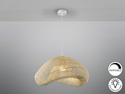 Sabah Wire Frame Pendant Ceiling Light Rattan xE27 870lm - thumbnail 5
