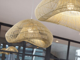 Sabah Wire Frame Pendant Ceiling Light Rattan xE27 870lm - thumbnail 3