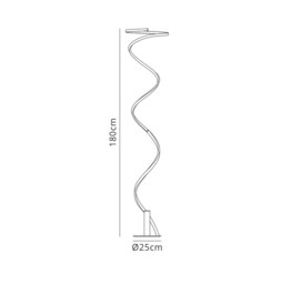 Helix Floor Lamp 180cm, 42W LED, 4000K, 3360lm, White & Chrome - thumbnail 2